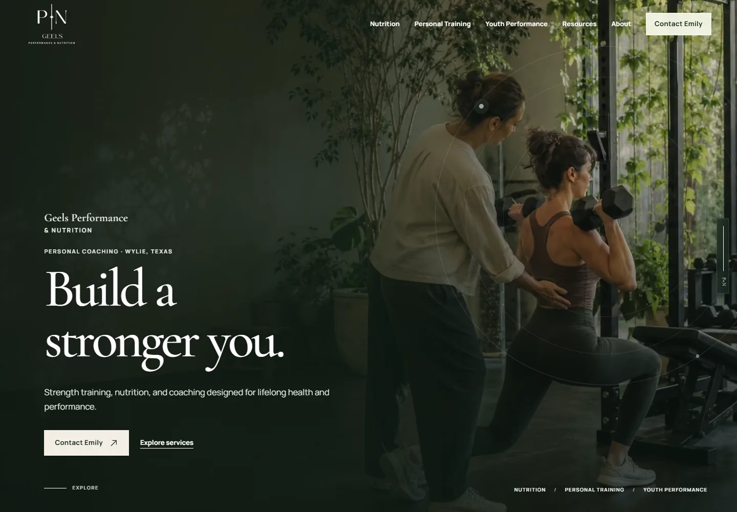 Geels Performance and Nutrition coaching website